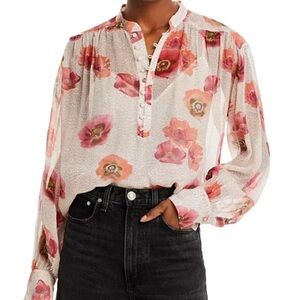 $325 Rag & Bone size S Carla Floral Chiffon Blouse w/ cami